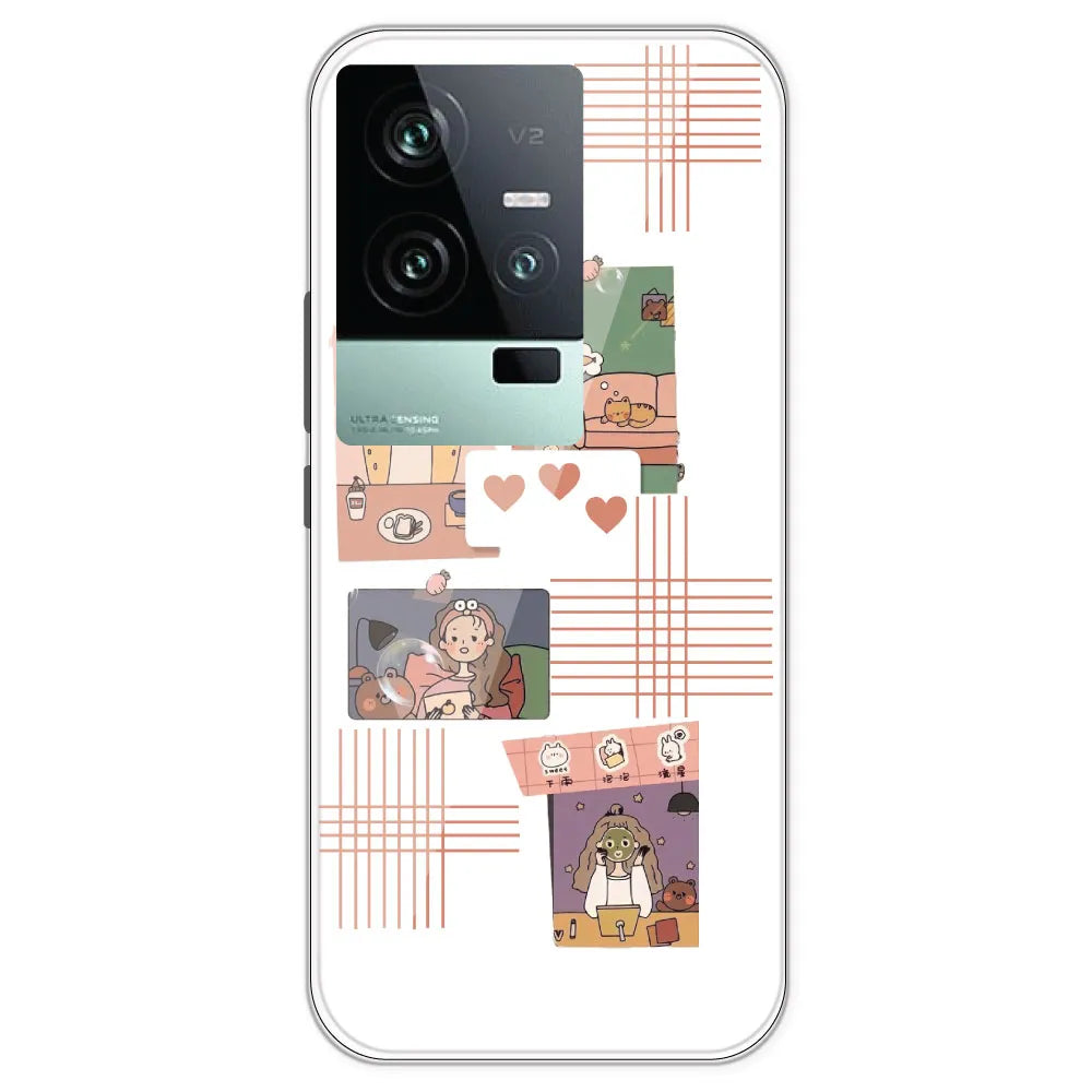 Cute Girl - Clear Printed Silicone Case For IQOO 11