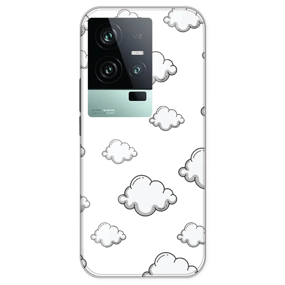 Clouds - Clear Printed Silicone Case For IQOO 11