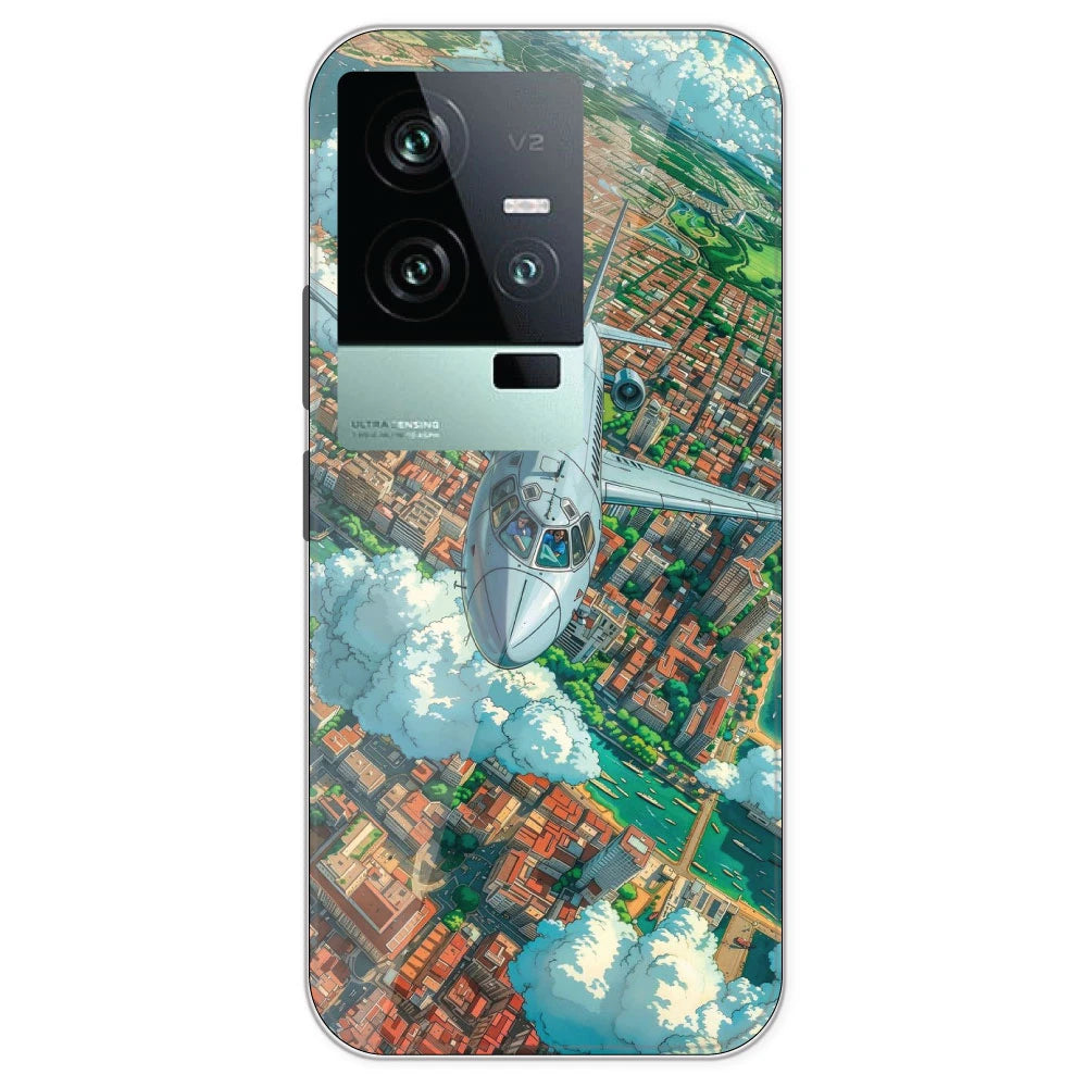 Flying Over City - Printed Silicone Case For IQOO 11