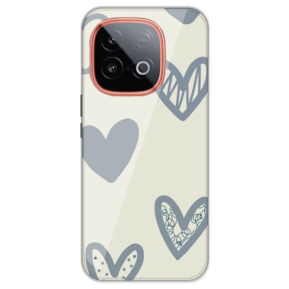 Light Blue Hearts - Printed Silicone Case For IQOO Neo 10