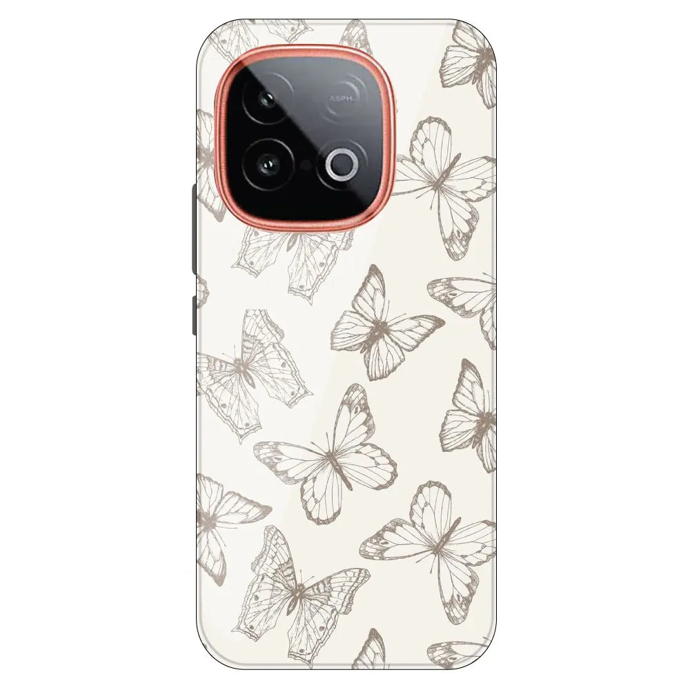 White Butterflies - Printed Silicone Case For IQOO Neo 10