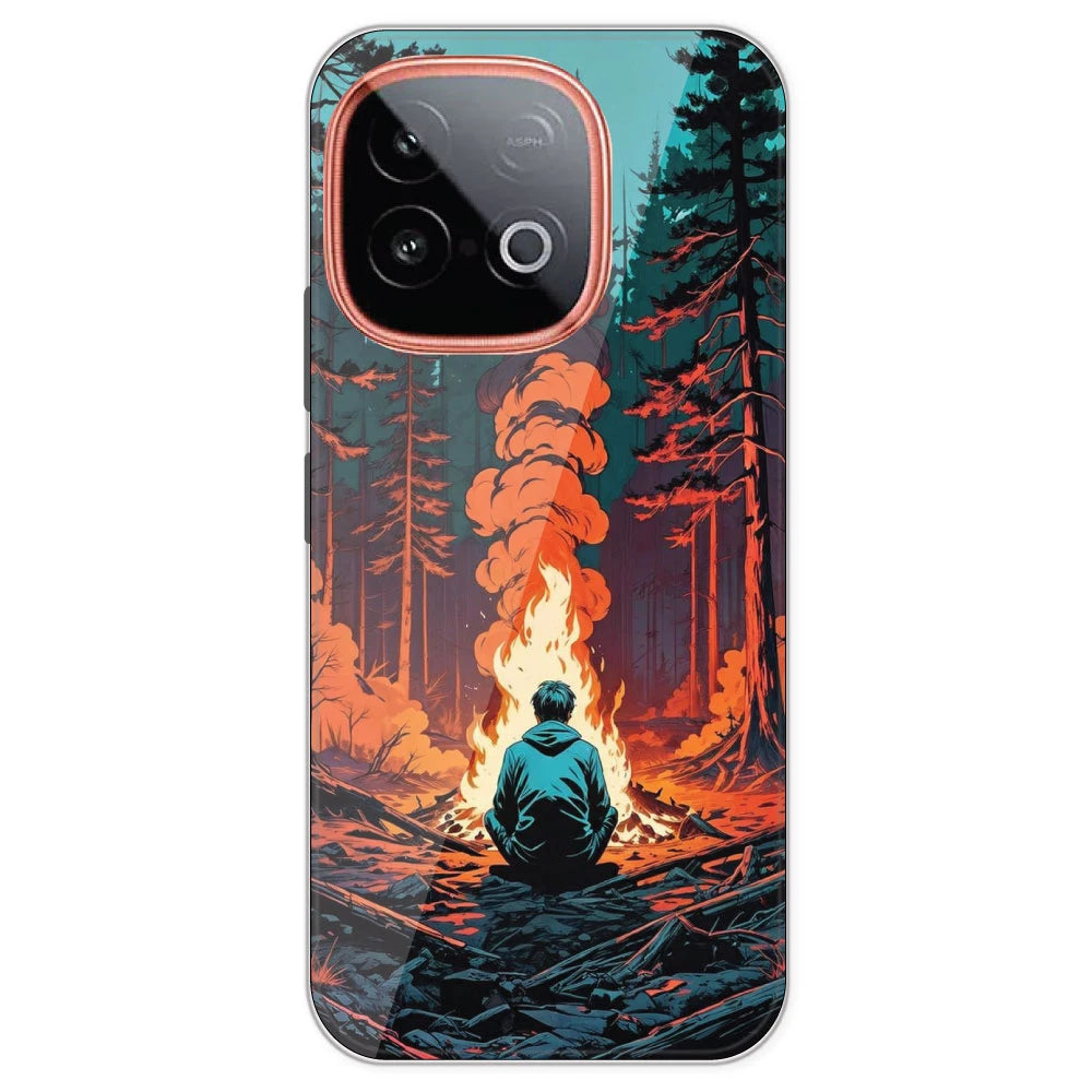 Boy With Camp Fire - Printed Silicone Case For IQOO Neo 10