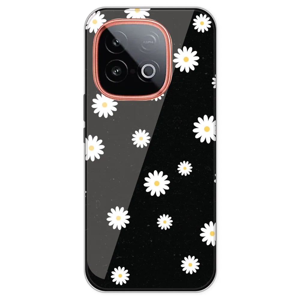 White And Black Flower - Printed Silicone Case For IQOO Neo 10