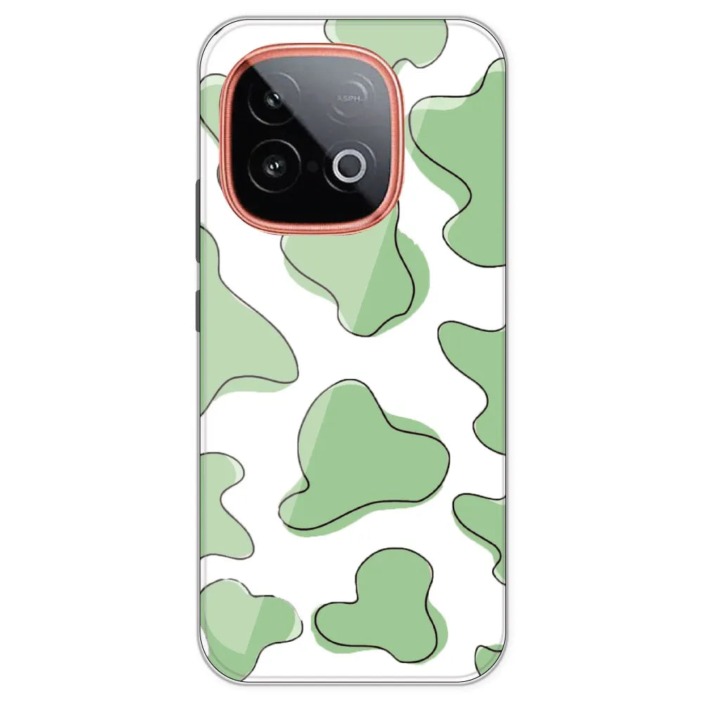 Green Cow Print - Clear Printed Silicone Case For IQOO Neo 10