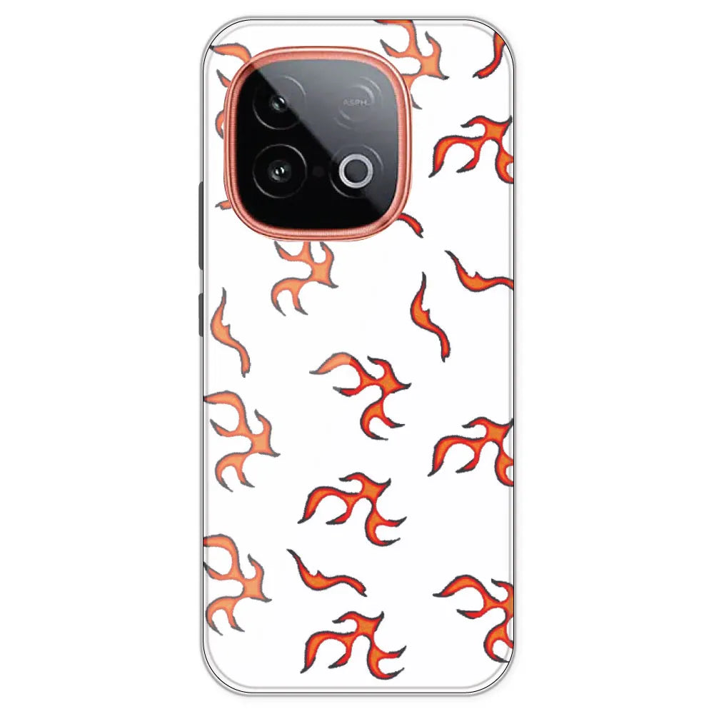 Orange Mini Flames - Clear Printed Silicone Case For IQOO Neo 10