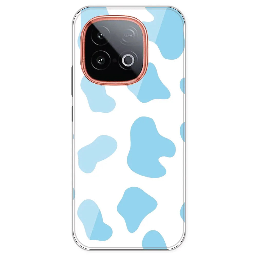 Blue Cow Print - Clear Printed Silicone Case For IQOO Neo 10