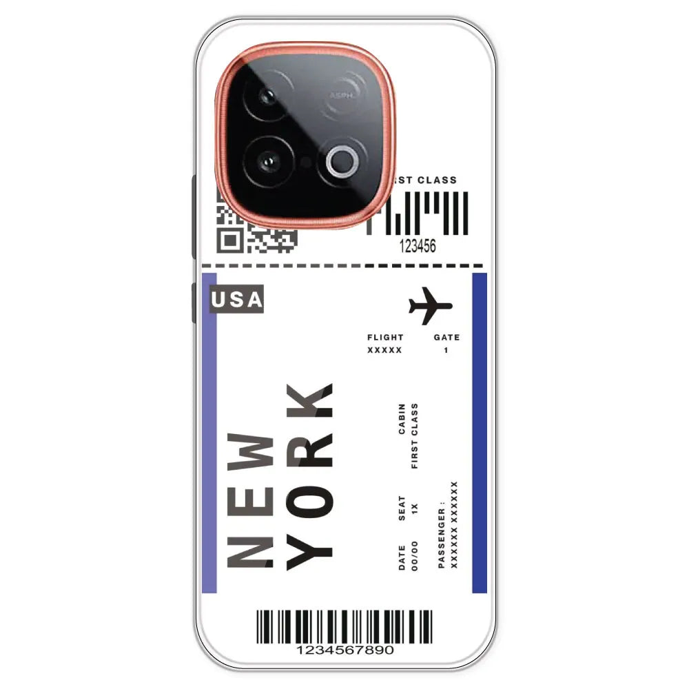 New York Ticket - Clear Printed Silicone Case For IQOO Neo 10
