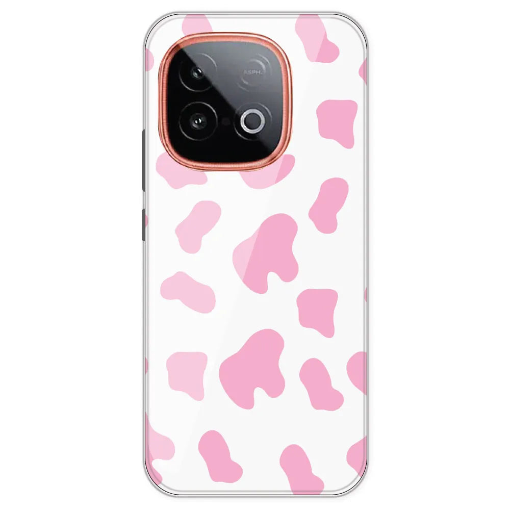 Pink Cow Print - Clear Printed Silicone Case For IQOO Neo 10