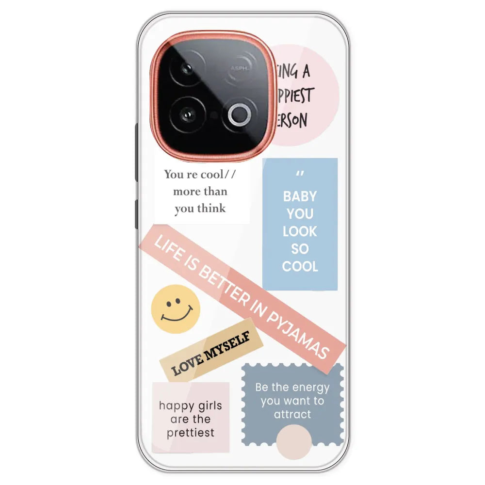 Be Happy - Clear Printed Silicone Case For IQOO Neo 10