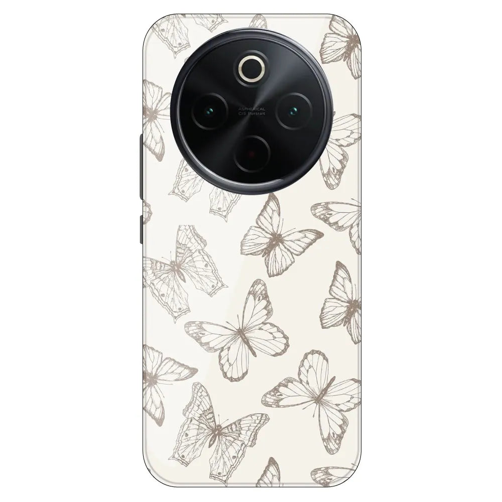 White Butterflies - Printed Silicone Case For IQOO Z10