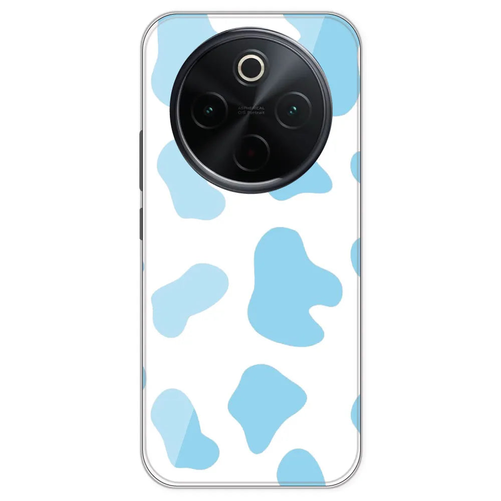 Blue Cow Print - Clear Printed Silicone Case For IQOO Z10