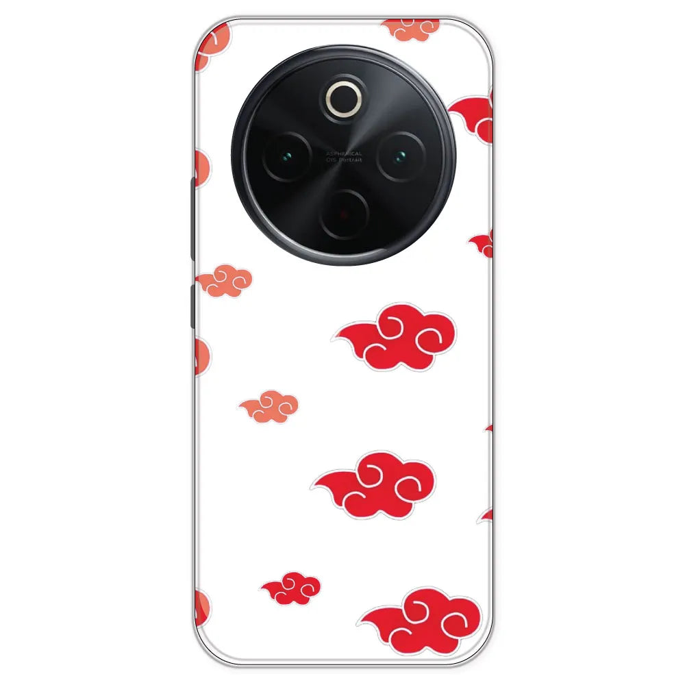 Red Clouds - Clear Printed Silicone Case For IQOO Z10