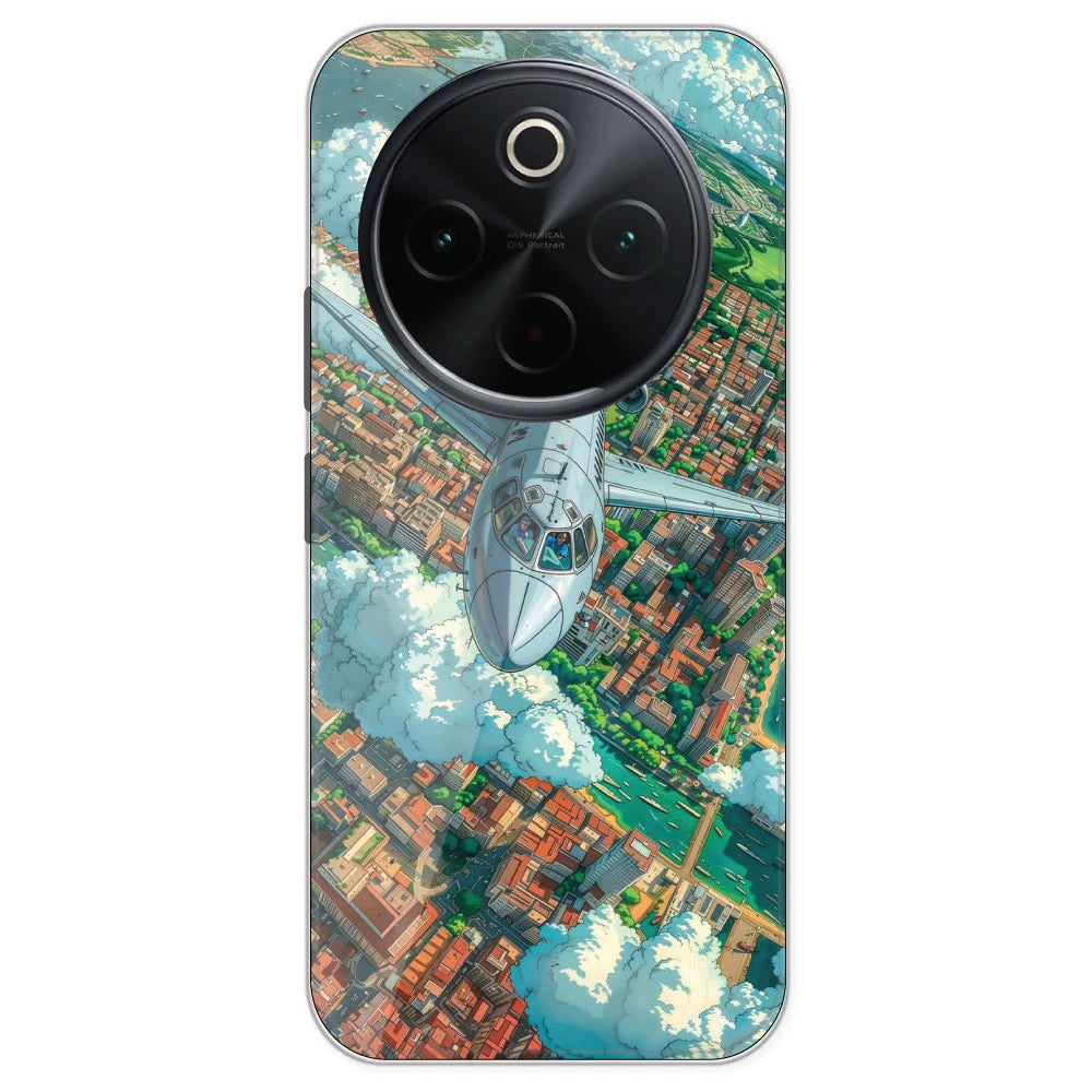 Flying Over City - Printed Silicone Case For IQOO Z10