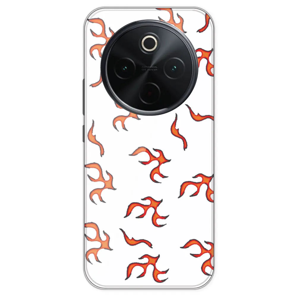 Orange Mini Flames - Clear Printed Silicone Case For IQOO Z10