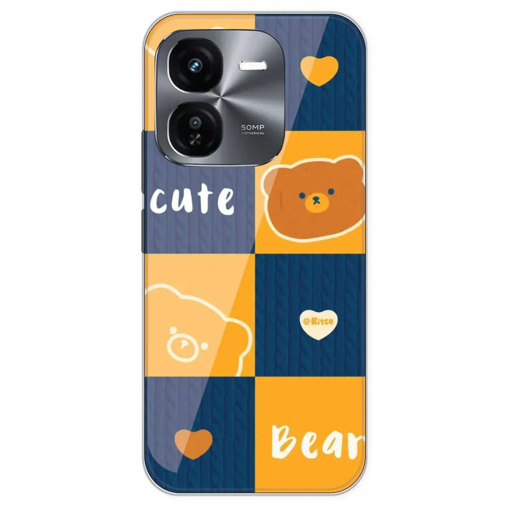 Cute Bear Collage - Printed Silicone Case For IQOO Z9X
