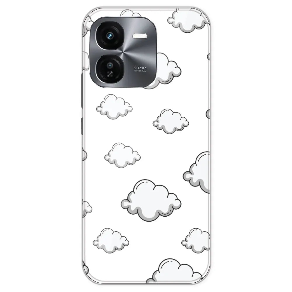 Clouds - Clear Printed Silicone Case For IQOO Z9X