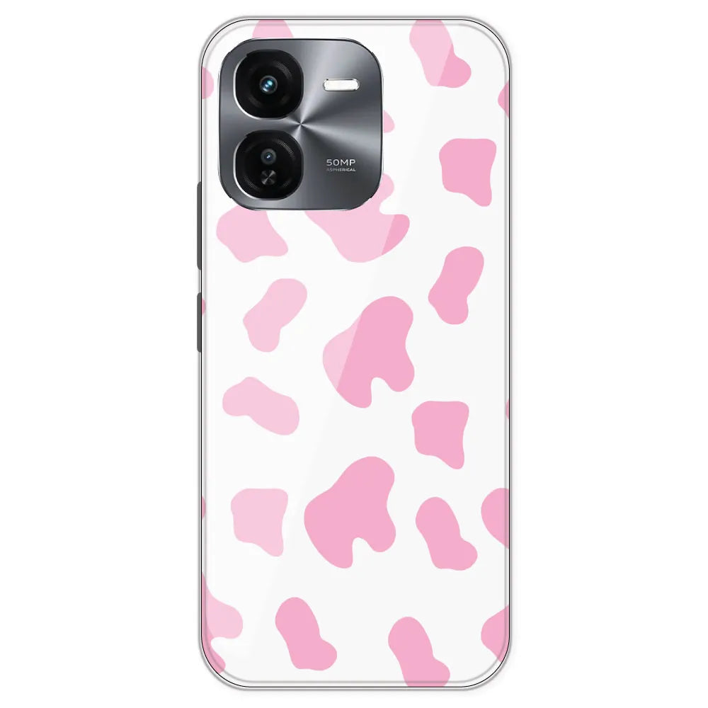 Pink Cow Print - Clear Printed Silicone Case For IQOO Z9X