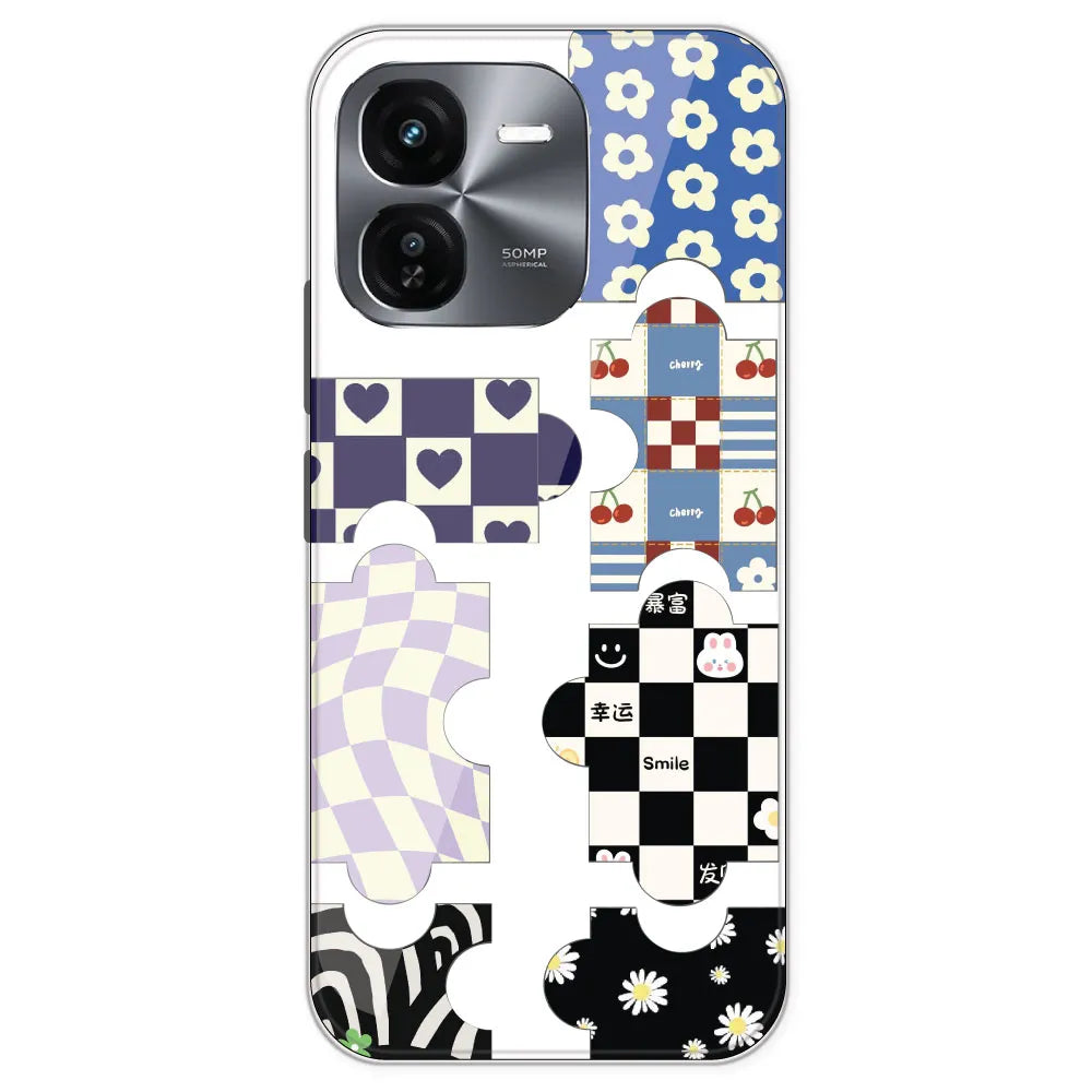 Aesthetic Puzzle - Clear Printed Silicone Case For IQOO Z9X