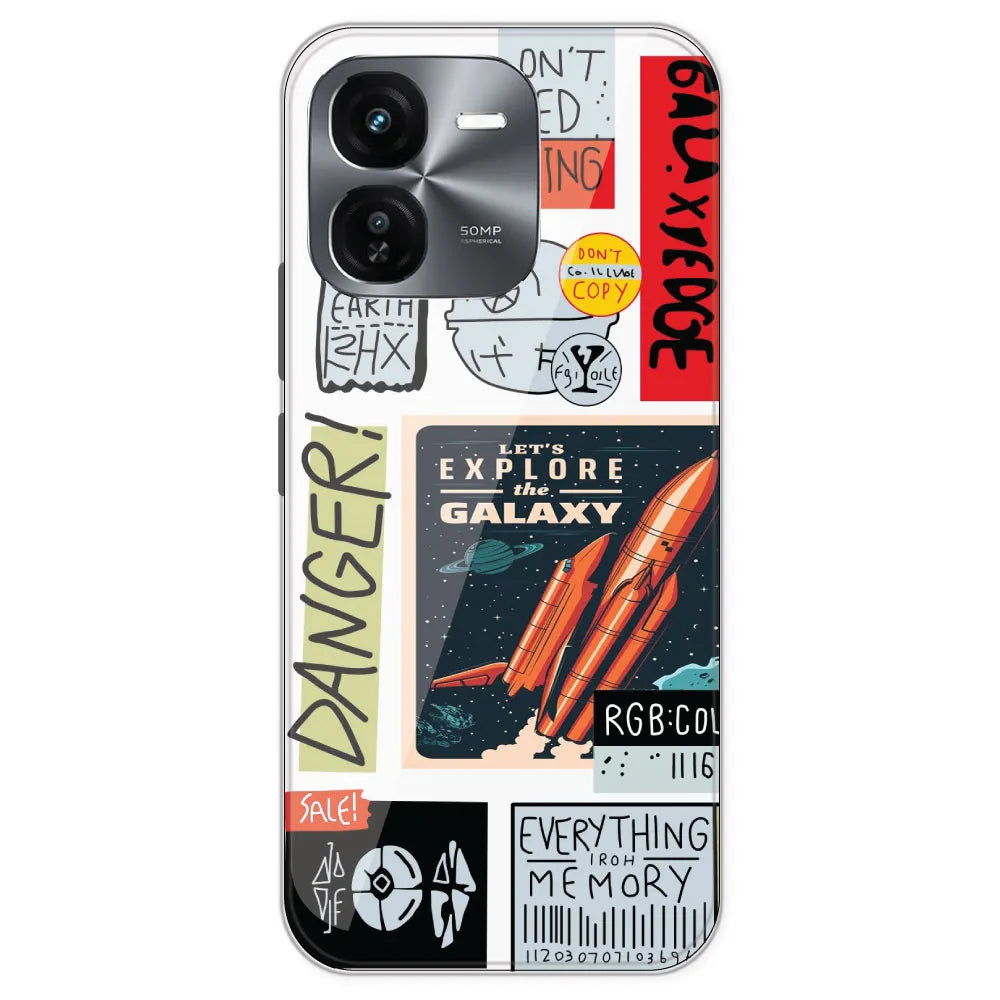 Galaxy - Clear Printed Silicone Case For IQOO Z9X