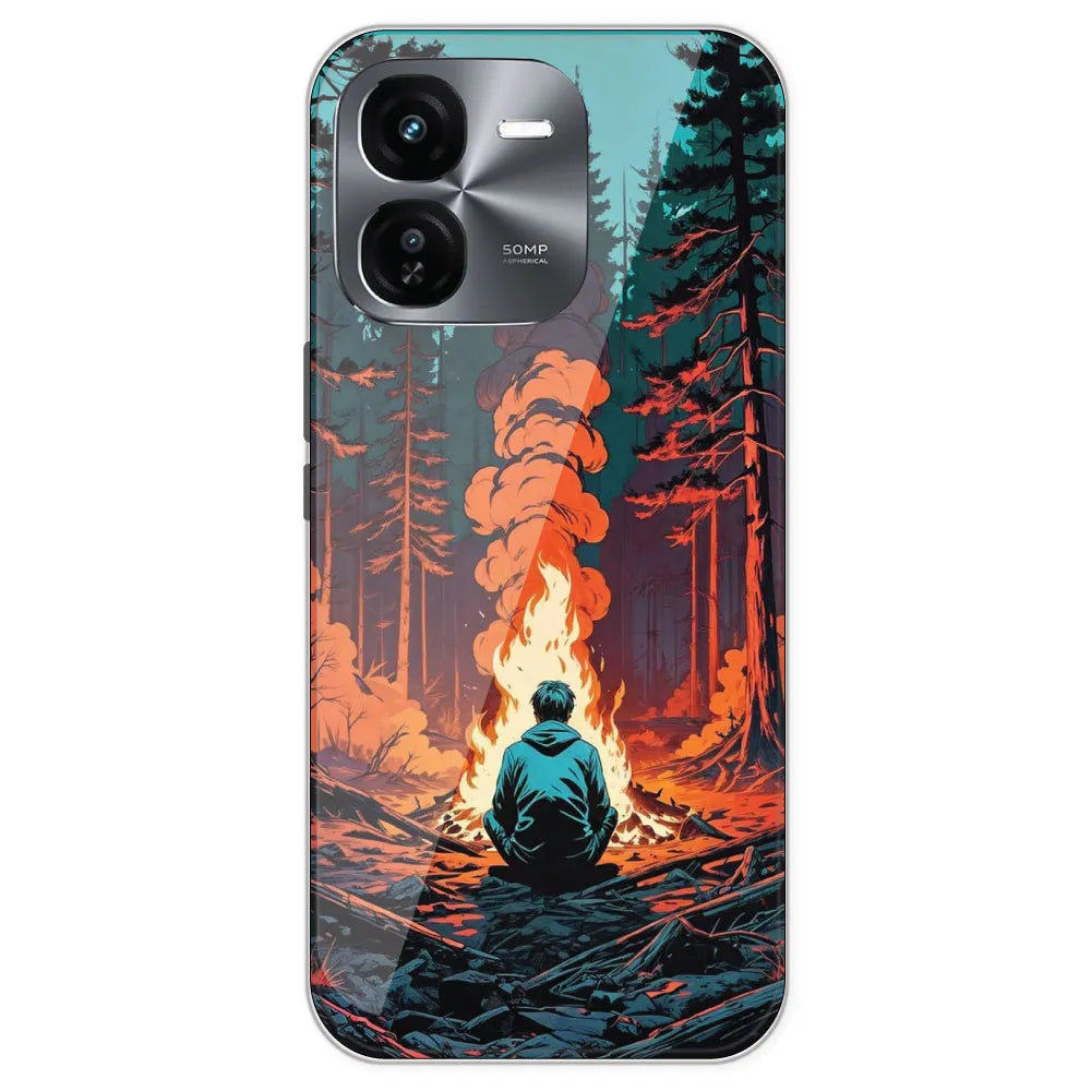 Boy With Camp Fire - Printed Silicone Case For IQOO Z9X
