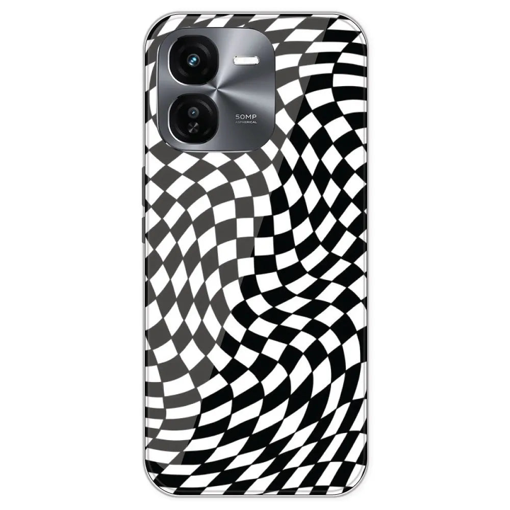 Checks - Printed Silicone Case For IQOO Z9X
