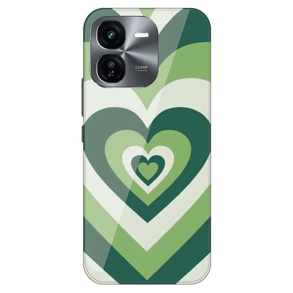 Dark Green Hearts - Printed Silicone Case For IQOO Z9X