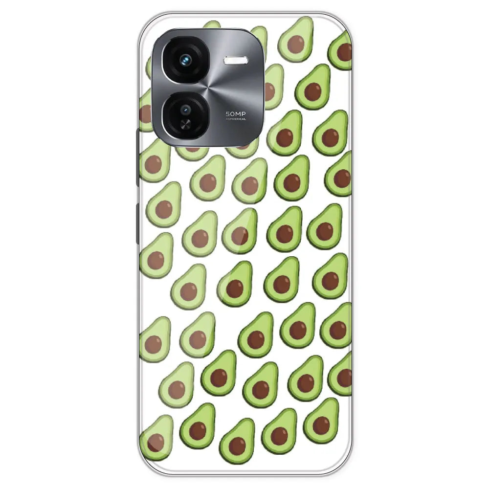 Avocado - Clear Printed Silicone Case For IQOO Z9X