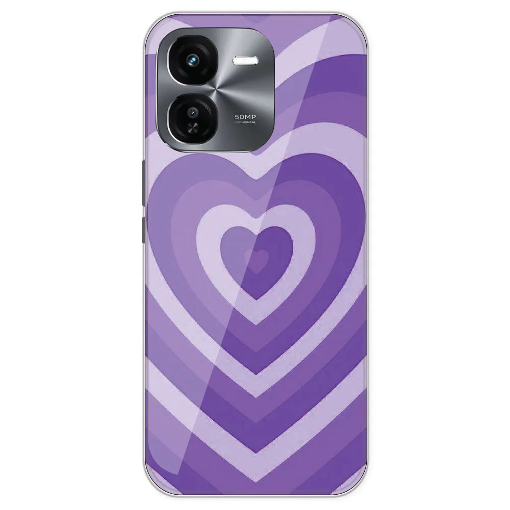 Purple Hearts - Printed Silicone 7Case For IQOO Z9X