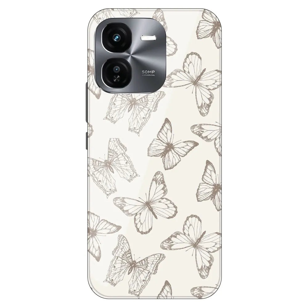 White Butterflies - Printed Silicone Case For IQOO Z9X