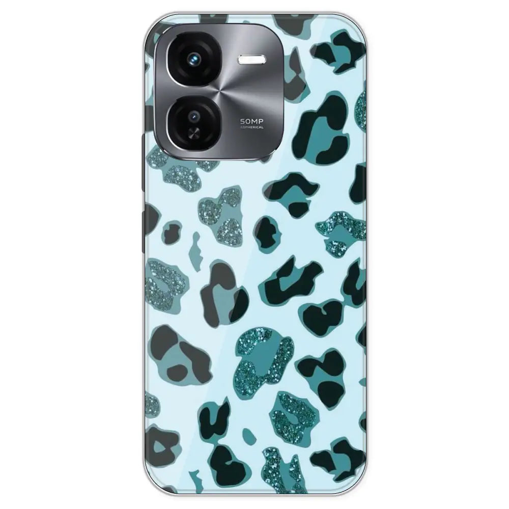 Blue Leopard Glitter Print - Printed Silicone Case For IQOO Z9X