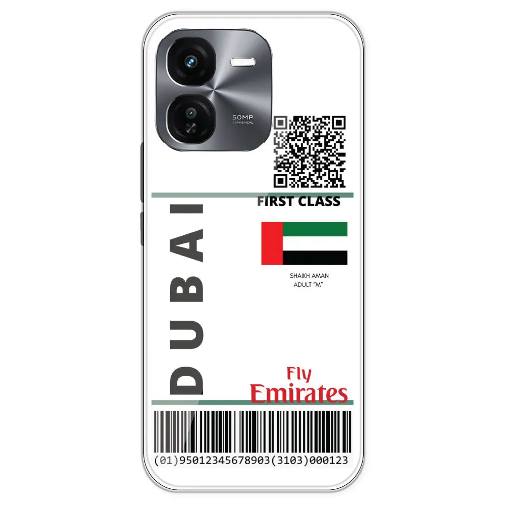 Dubai Ticket - Clear Printed Silicone Case For IQOO Z9X