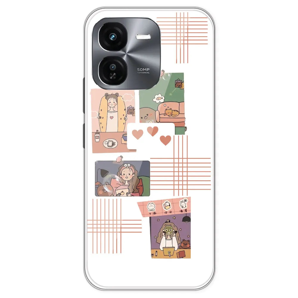 Cute Girl - Clear Printed Silicone Case For IQOO Z9X