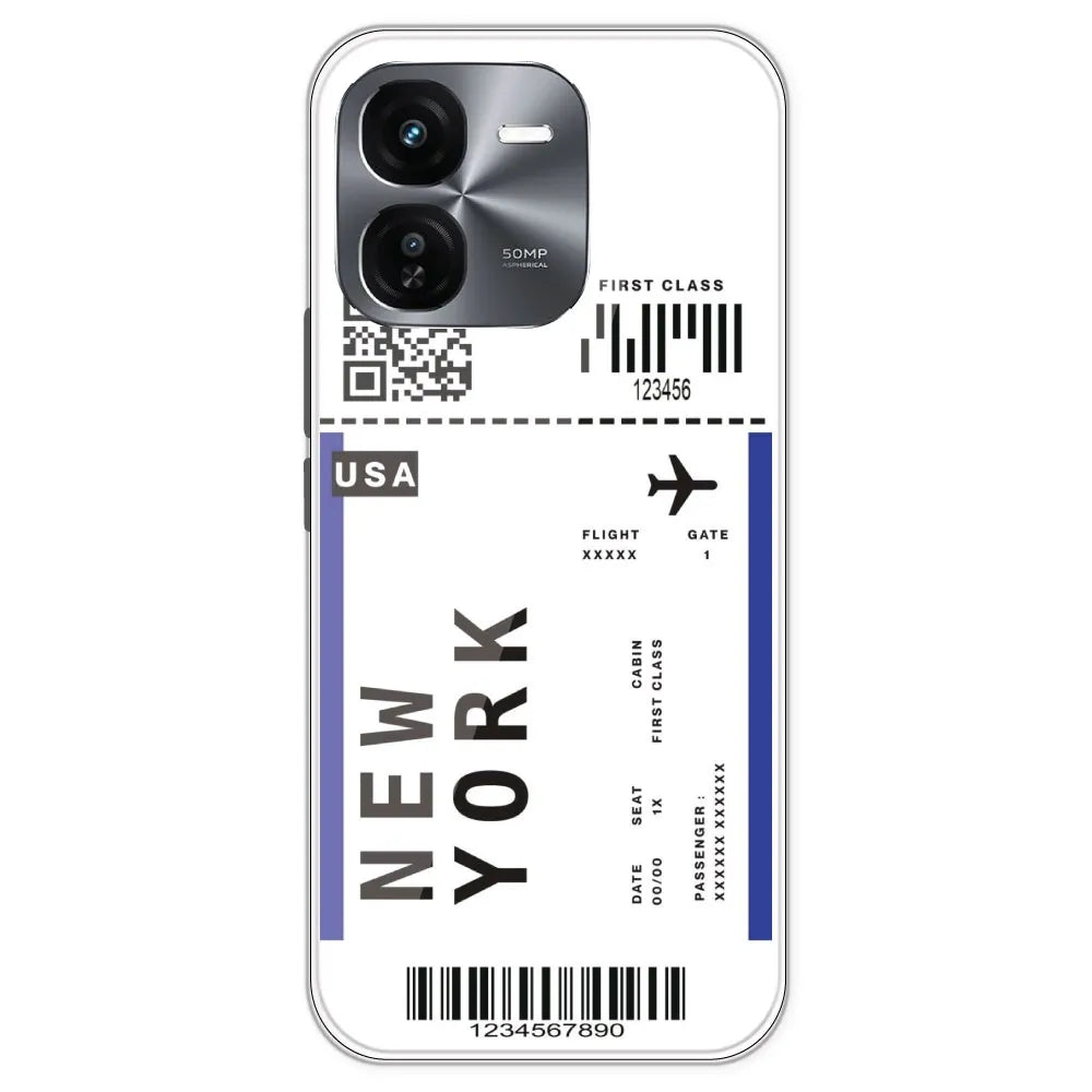 New York Ticket - Clear Printed Silicone Case For IQOO Z9X