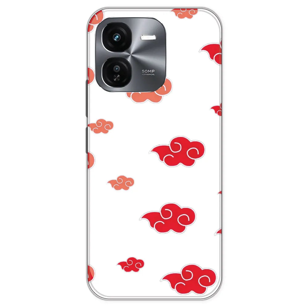 Red Clouds - Clear Printed Silicone Case For IQOO Z9X