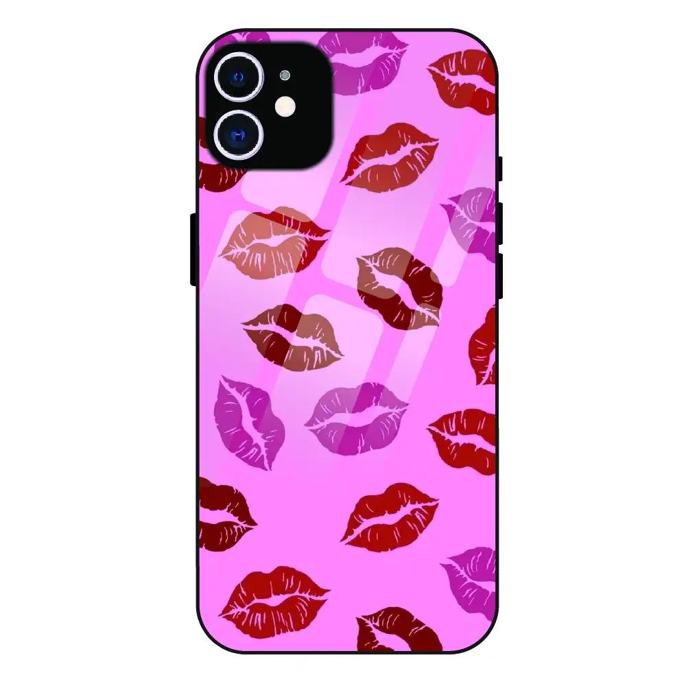 Pink Lips Pop Art Pattern - Glass Case For Apple iPhone 11
