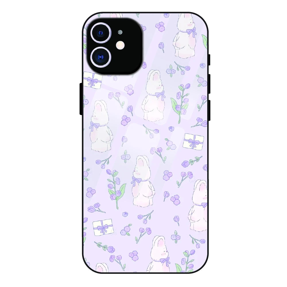 Lavender Bunny Gifts - Glass Case For Apple iPhone 11