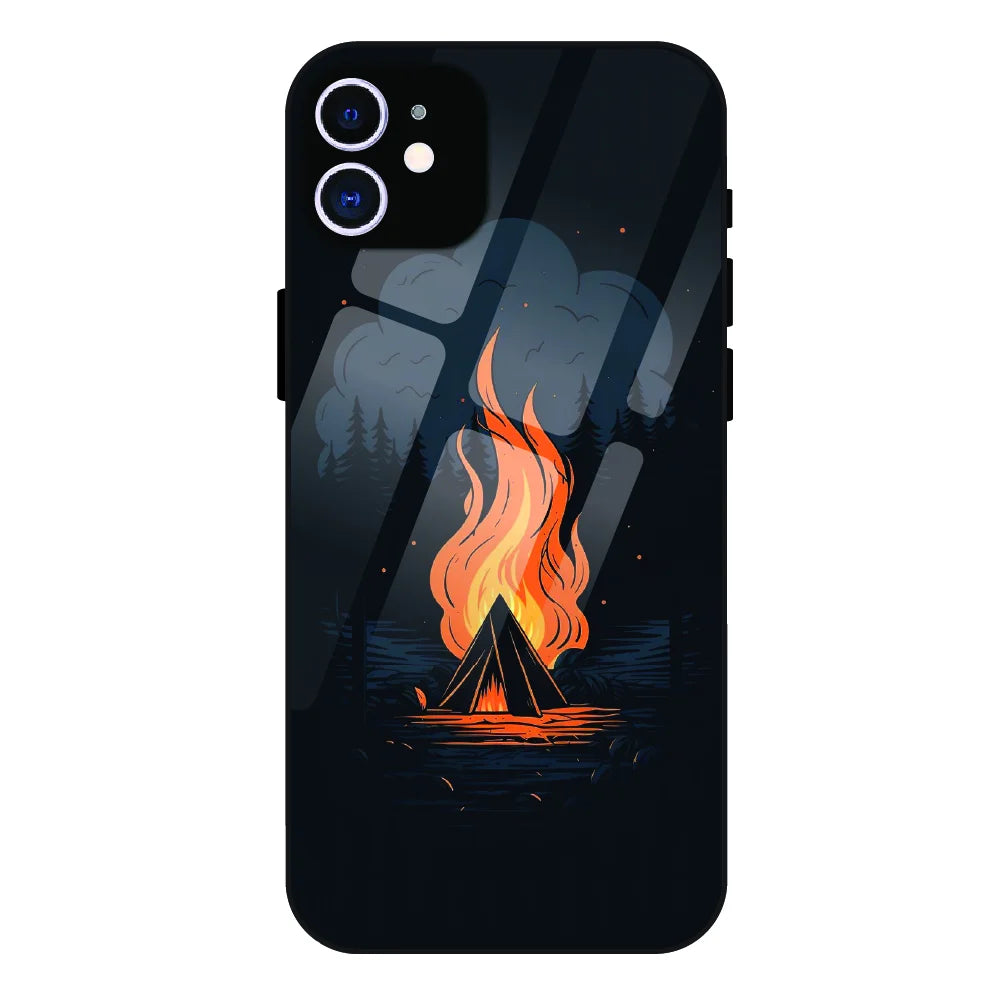Midnight Campfire Adventure - Glass Case For Apple iPhone 11