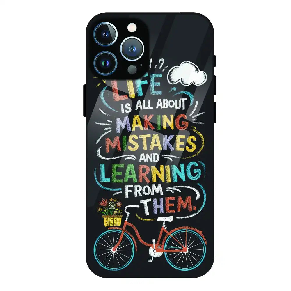 Motivational Quote Bicycle Art - Glass Case For Apple iPhone 11 Pro