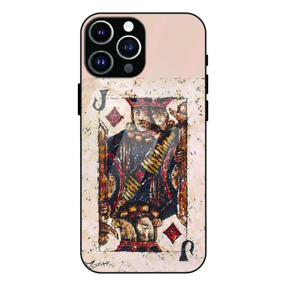 Vintage Playing Card King Art - Glass Cases For Apple iPhone Models