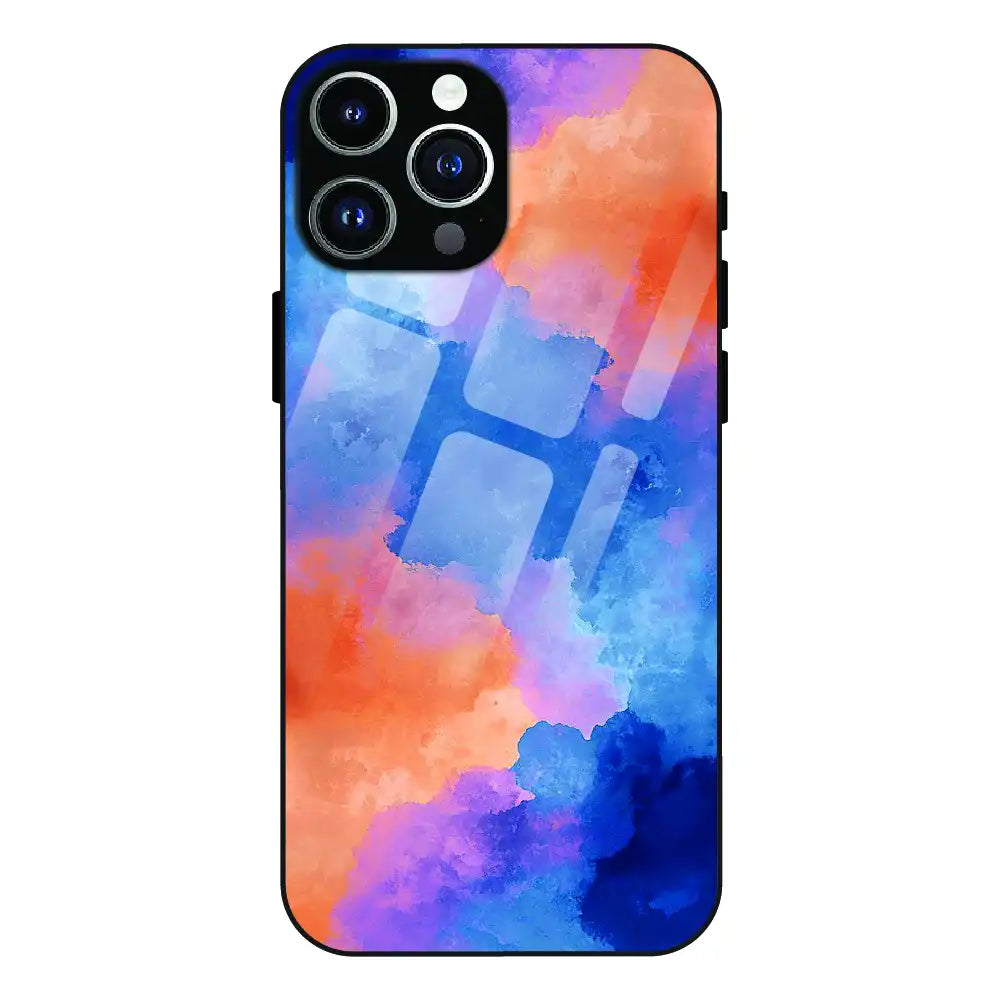 Abstract Pastel Cloud Geometry - Glass Cases For Apple iPhone Models
