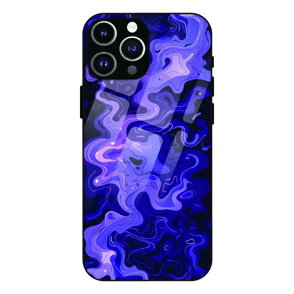Purple Wave Abstract - Glass Cases For Apple iPhone Models
