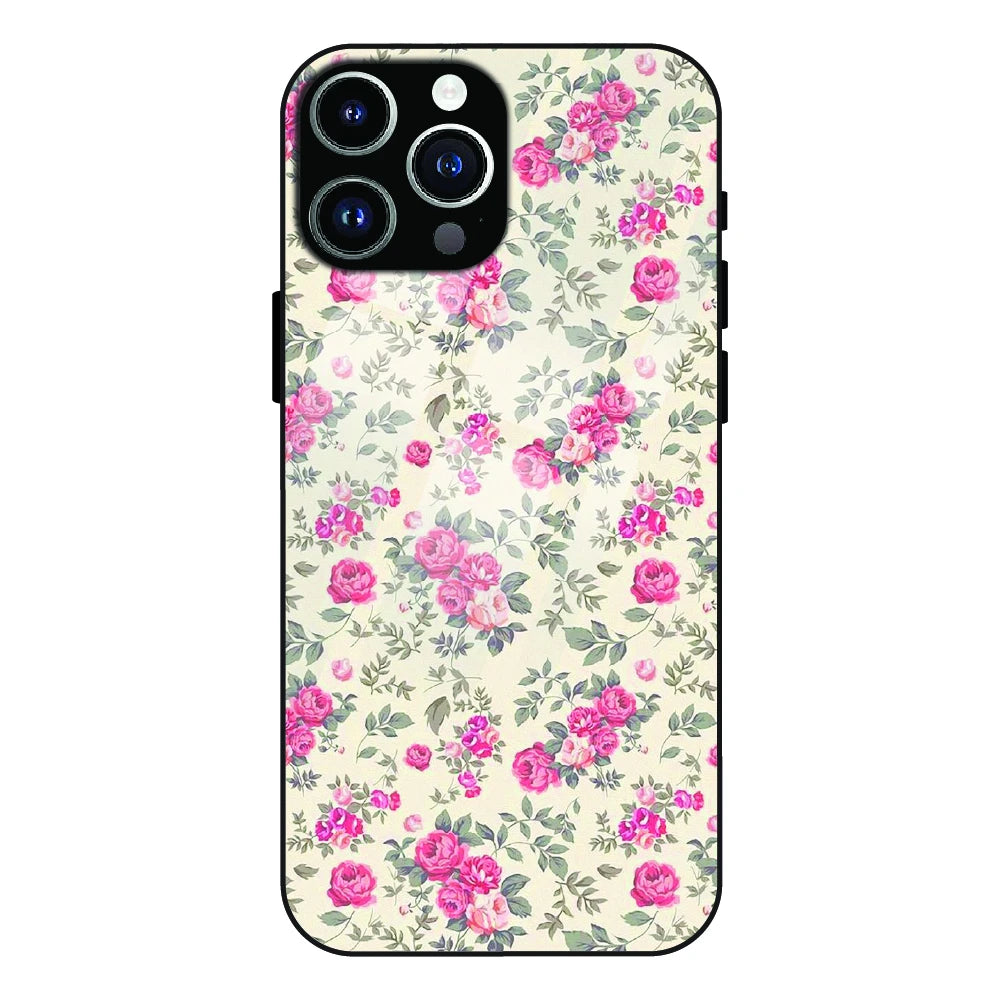 Vintage Rose Meadow - Glass Cases For Apple iPhone Models