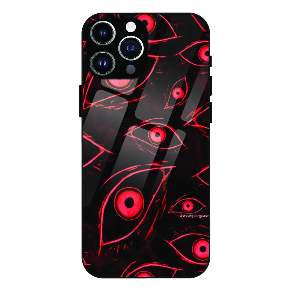 Crimson Eyes Chaos - Glass Cases For Apple iPhone Models