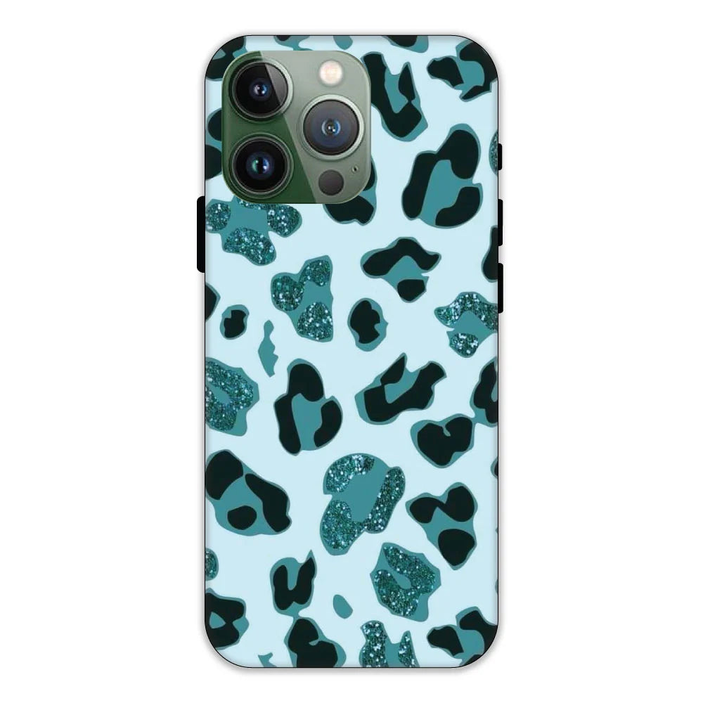 Blue Leopard Glitter Print Hard Case Apple IPhone 11 Pro Max Models