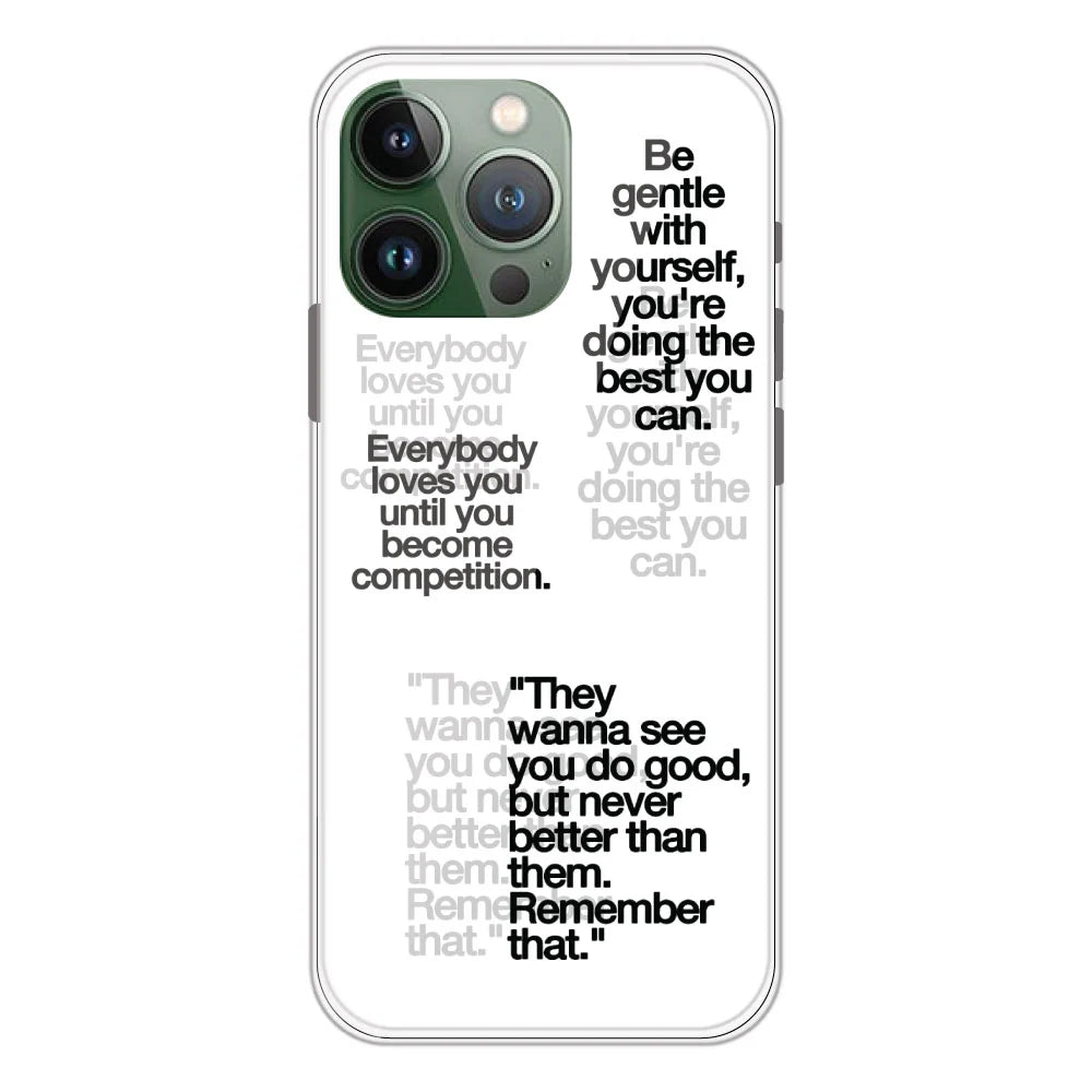 Motivational Quotes - Clear Printed Silicone Case For Apple iPhone Models- Apple iPhone 11 pro max