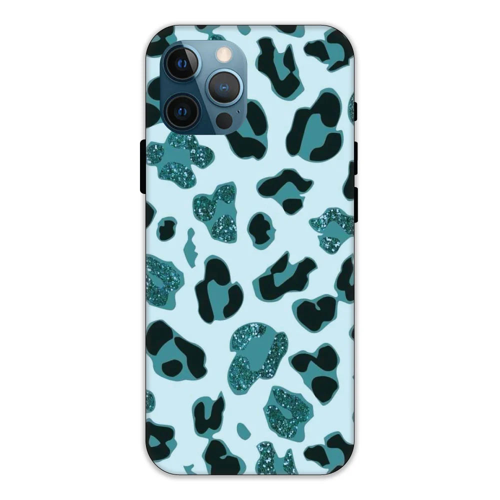 Blue Leopard Glitter Print Hard Case Apple IPhone 11 Pro Models