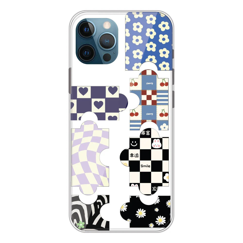 Aesthetic Puzzle - Clear Printed Silicone Case For Apple iPhone Models- Apple iPhone 11 pro