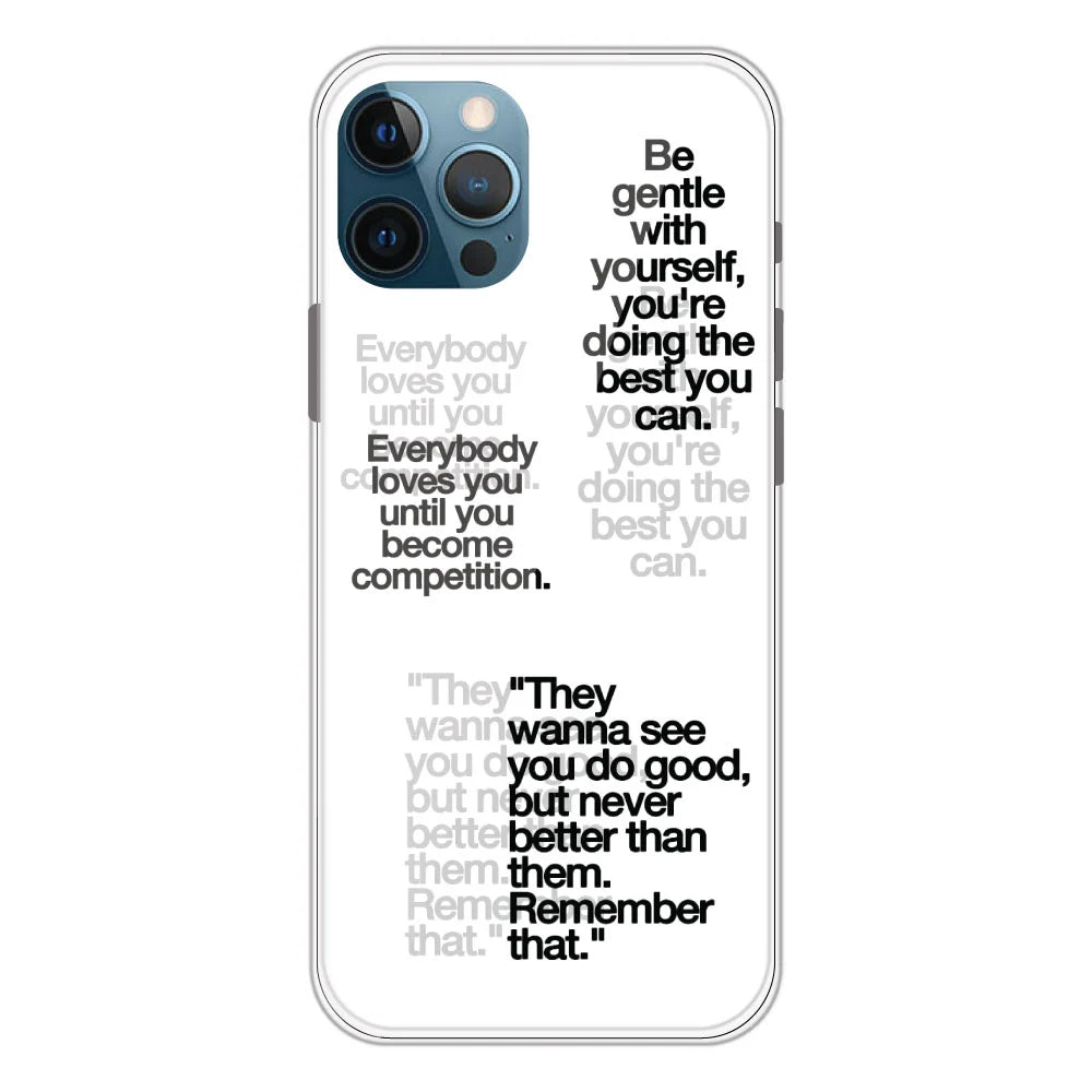 Motivational Quotes - Clear Printed Silicone Case For Apple iPhone Models- Apple iPhone 11 pro