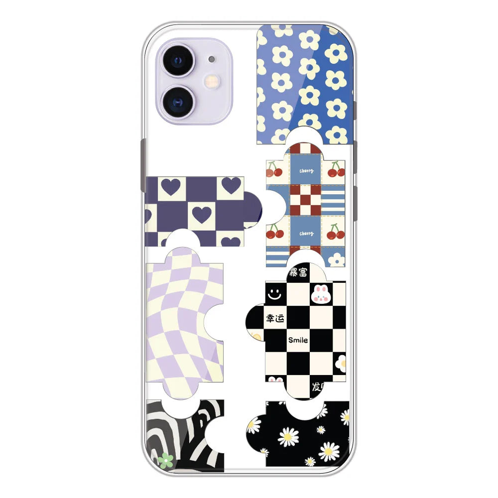 Aesthetic Puzzle - Clear Printed Silicone Case For Apple iPhone Models- Apple iPhone 11
