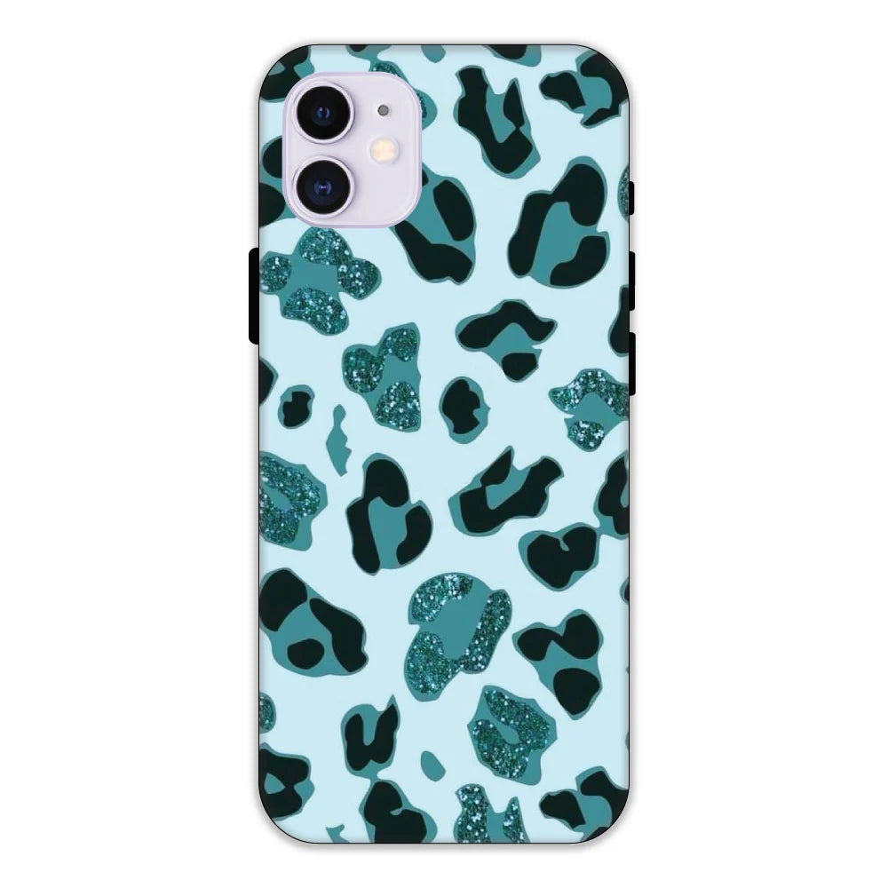 Blue Leopard Glitter Print Hard Case Apple IPhone 11 Models